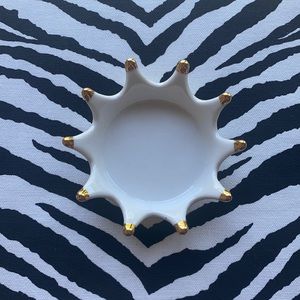 White and gold ceramic crown